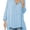 blue, variant on Women's Oversized Long Sleeve Button Down Shirt Loose High‑Low Hem Blouse