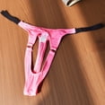 thumbnail image 2 of LNWUY Men's Open Hole Underwear G-String Thongs Panties for Men Ring Underpants Male T-back Ice Silk Lingerie Pink L, 2 of 5