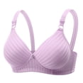 thumbnail image 2 of Gymayou Soft Skin-Friendly Cotton Wireless Bra for Women Breathable Thin Padded Everyday Bralette Adjustable Straps Wire Free Brassiere Light Violet S, 2 of 9