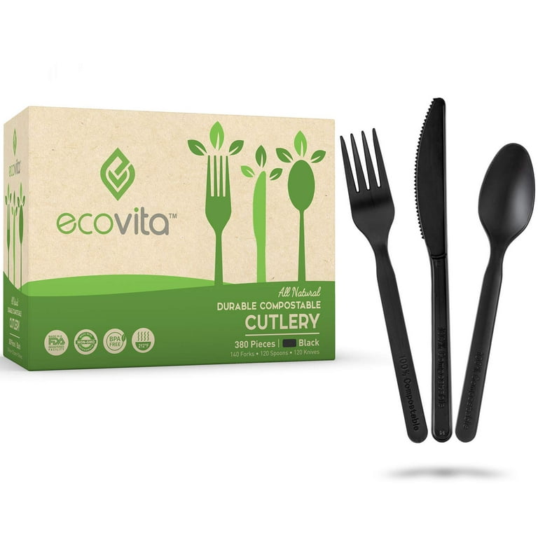 Ecovita 100% Compostable Paper Plates [7 in.] 150 Disposable Plates Eco Friendly Sturdy Tree Free Liquid and Heat Resistant Alternative to Plastic or