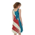 thumbnail image 2 of American Statue Of Liberty Print Sleeveless Knee Length Dress, American Flag Fashion Summer Maxi Dress For Women. Gifts For Us Independence Day, 4Th Of July, 2 of 4