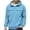Sky Blue, variant on Hngshg Men's Hooded Sweatshirts Big and Tall Long Sleeve Quarter Zip Tops Textured Drawstring Pullover Hoodies