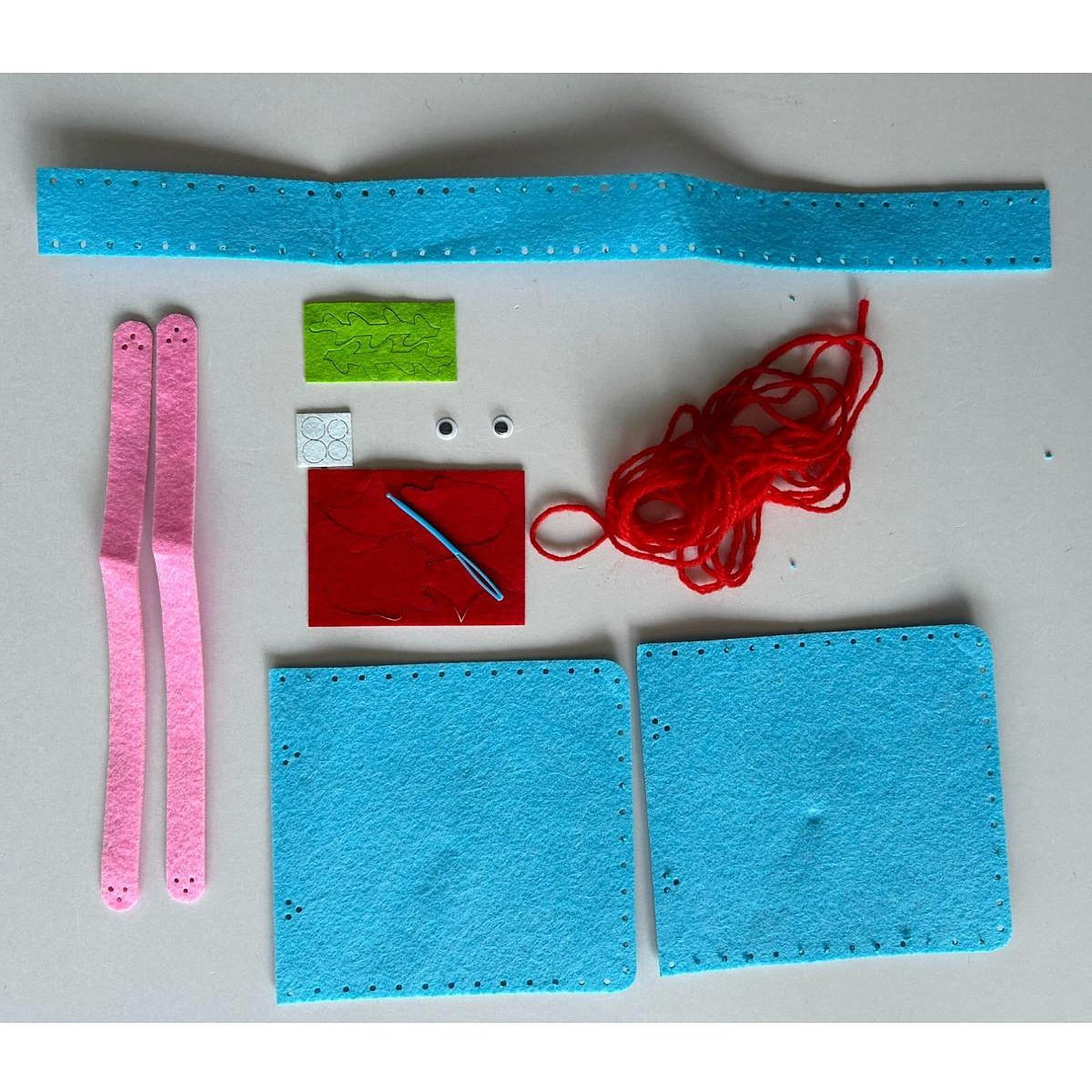 Kit De Costura DIY De Fieltro Para Niños, 3 Bolsas Precortadas Con Agujas De Plástico, Ideal Para Principiantes De 5 Años