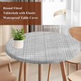 thumbnail image 3 of Grey Rustic Round Tablecloth 36-44 Inch Round Fitted Table Cloth with Elastic Edge, Vintage Farmhouse GraySolid Color Waterproof Table Cover Protector for Outdoor Picnic Party Dining, 3 of 9