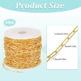 thumbnail image 2 of 1 Set 32.81 Feet Paperclip Chain Links Gold Paper Clip Chain Brass 3mm Wide Jewelry Oval Soldered Drawn Elongated Cable Roll Link Chains DIY Crafts, 2 of 5