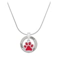 thumbnail image 1 of Delight Jewelry Silvertone Medium Translucent Red Paw Joy Ring Charm Necklace, 18", 1 of 4