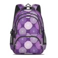 thumbnail image 2 of Geometric Flower and Dahlia Purple Backpack for School, Cute School Bag with Adjustable Shoulder Straps and Padded Back, 16.9"x12.6"x5.9", 2 of 5