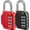 2 Pack, Red & Black, variant on Combination Lock, 4 Digit Combination Padlock for School Gym Sports Locker, Fence, Toolbox, Case, Hasp Cabinet Storage (2 Pack, Blue & Black)