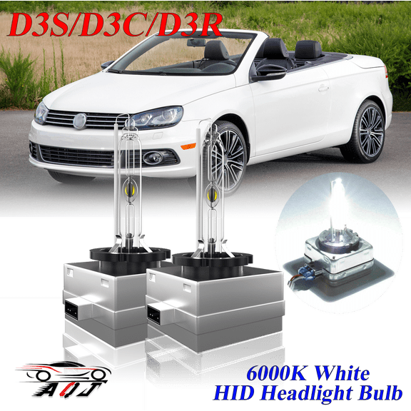 For Volkswagen Eos 2012-2016 D3S HID Headlight High/Low Beam 6000K Crystal White Xenon Bulbs Set 2