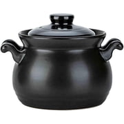 4 Quart Large Cauldron Crock Pot, Glazed Ceramic Cooking Pot with Lid for Stovetop Soup, Stew and Porridge, Even Heating, Easy to Clean