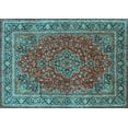 thumbnail image 1 of Ahgly Company Indoor Rectangle Medallion Light Blue Traditional Area Rugs, 6' x 9', 1 of 4