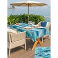 thumbnail image 4 of Outdoor Tablecloth with Umbrella Hole & Zipper, Turquoise Coastal Rectangle Tablecloth 52x70 Inch, Modern Abstract Beach Waves Ocean Patio Table Cover Waterproof Table Cloth for Picnic/Party, 4 of 7