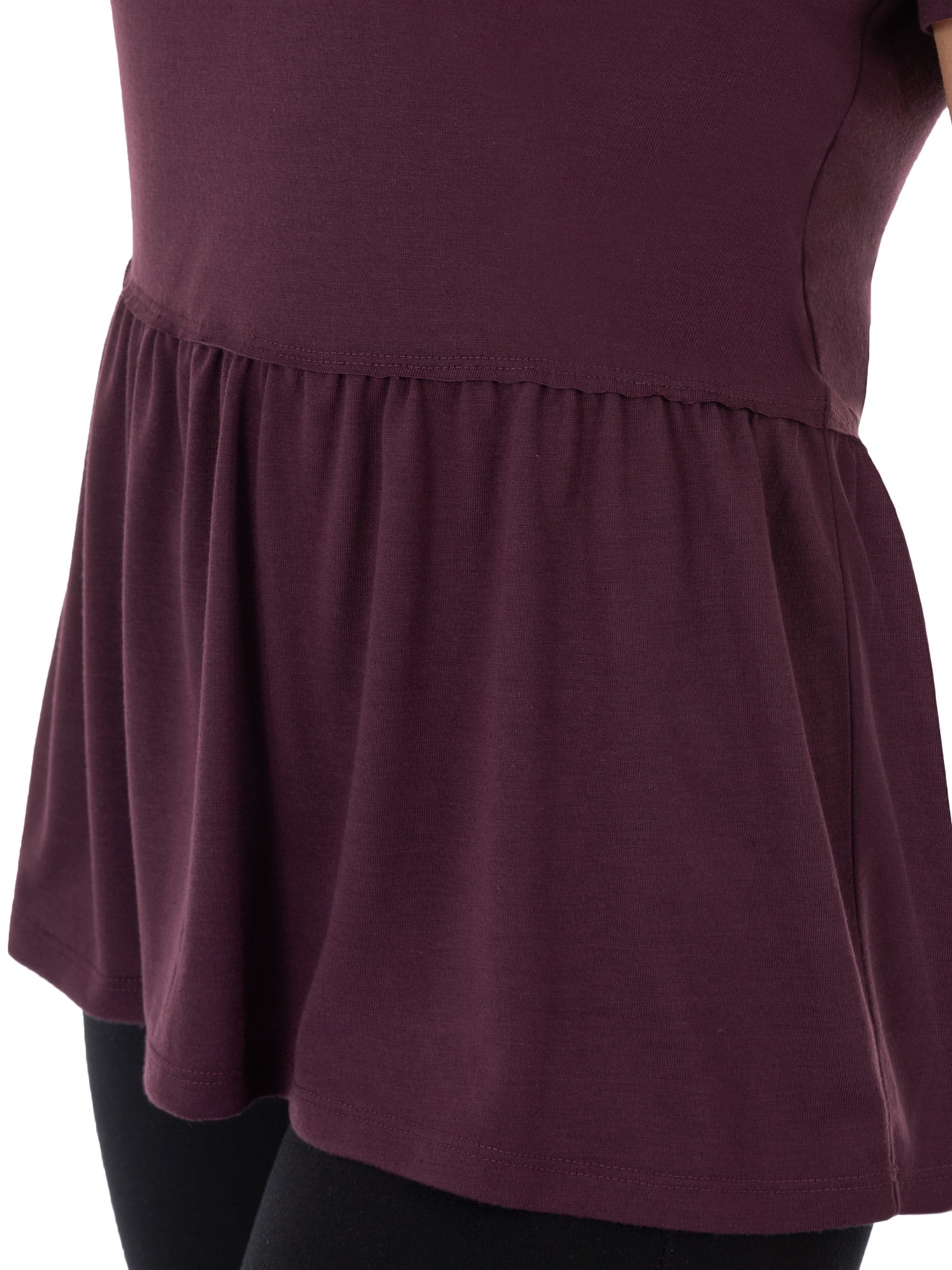 Wright's Womens Short Sleeve Peplum Waist Top