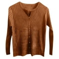thumbnail image 6 of Lixiuxyad Womens Open Front Cardigan Casual Slim Fit Cardigan Long Sleeve Soft Solid Color Knit Sweater With Round Neck For Everyday Comfort And Style,Brown, 6 of 6