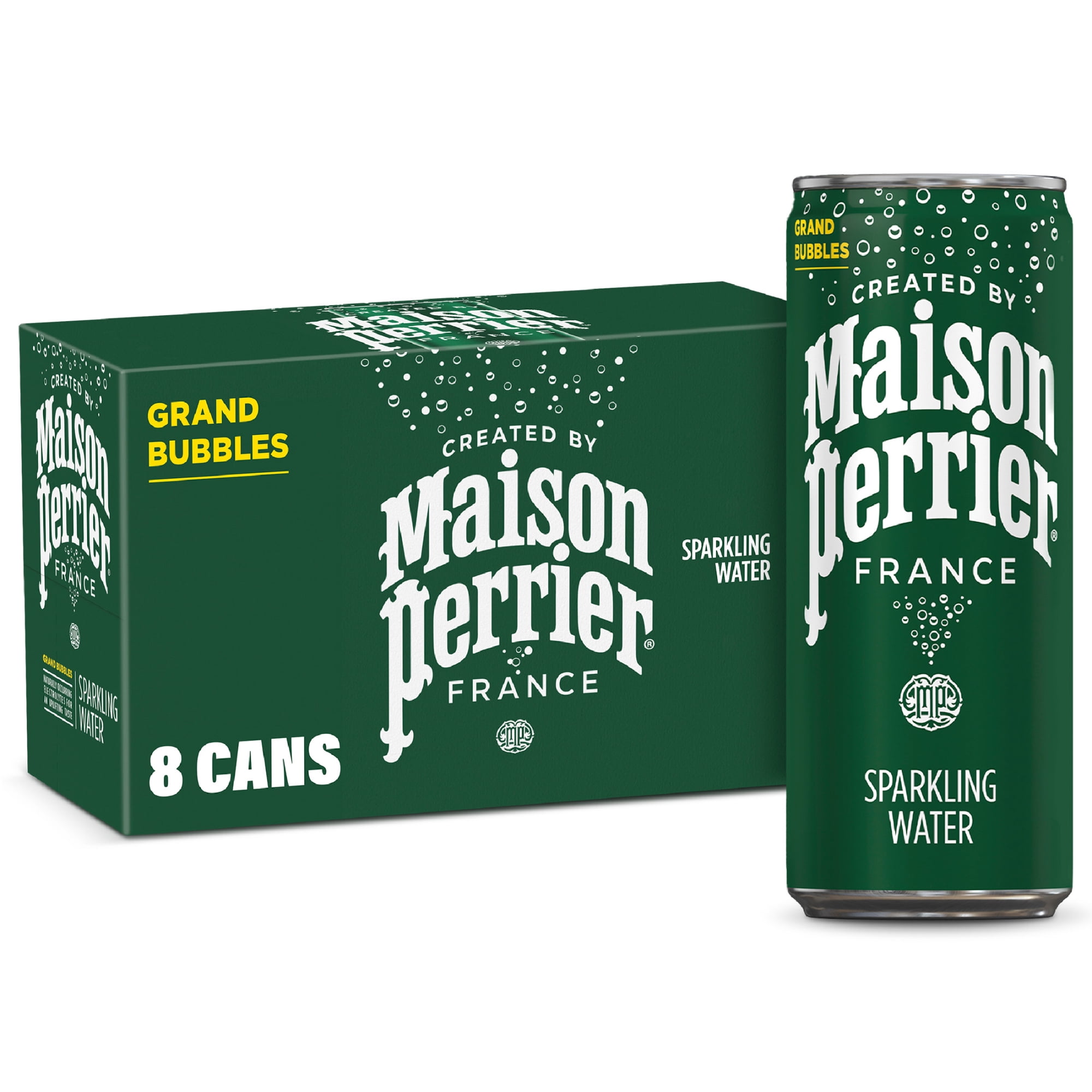 Maison Perrier Unflavored Ultimate Sparkling Water, 11.15 fl oz, 8 Pack Cans