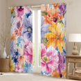 thumbnail image 2 of Manfei Colorful Flowers Black Out Curtains for Female Men,Spring Garden Curtains Pack of 2 (42x63 Each),Exotic Style Bedroom Curtains,Lightweight Room Decor, 2 of 6