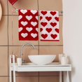thumbnail image 4 of 2 toallas de mano para el día de San Valentín, de algodón, con corazones rojos, blancos, toallas de baño decorativas y absorbentes para secar la limpieza, cocinar, 29.5 x 13.4 pulgadas, 4 of 5