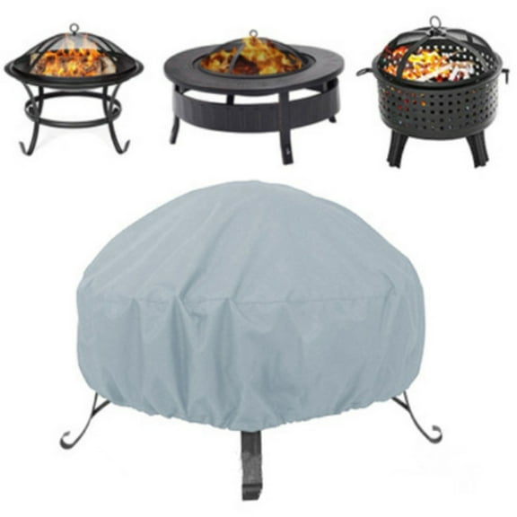 Protective Cover For Round Fire Bowl, Waterproof, Windproof, Uv-resistant, 210d Oxford Fabric Fire Pit Fire Pit Cover (D122 X H46Cm),grey
