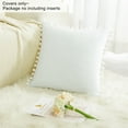 thumbnail image 5 of Unique Bargains Velvet Pillow Cover with Pompoms for Sofa 1PCS Snow White 20x20Inch, 5 of 8