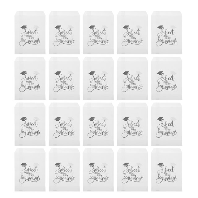 SHISUYAN 20 Pcs Sacs en Papier pour Fête de Remise des Diplômes, Sacs Réutilisables pour Bonbons et Biscuits, pour Rangement de Fêtes
