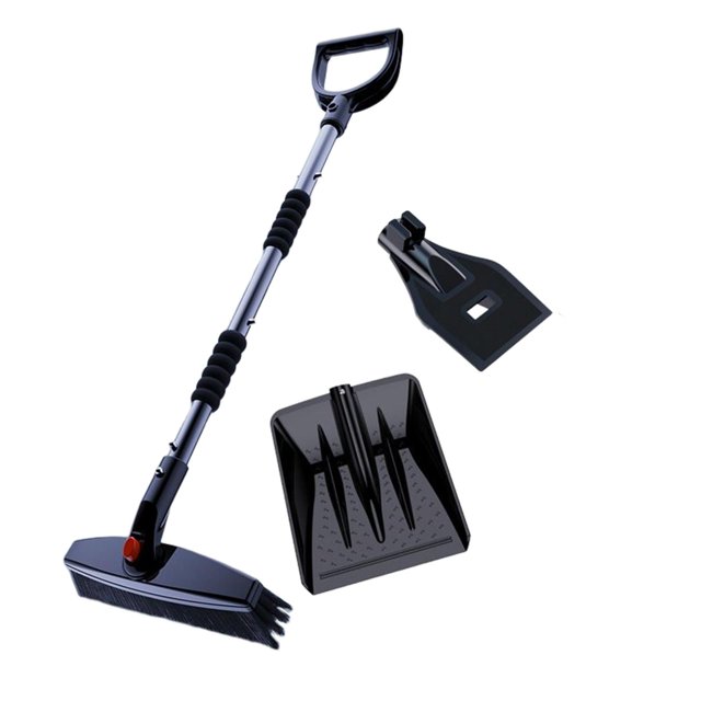 Juego de herramientas portátiles para quitar nieve, parabrisas, nieve de invierno, descongelación, raspador, nieve Negro