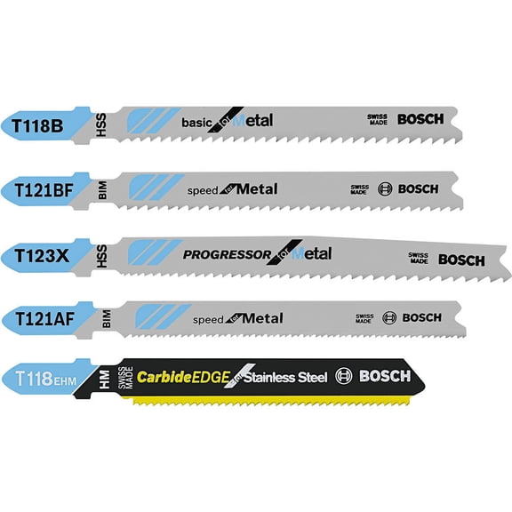 Bosch Jig Saw Blade Set 5Pc Pro Metal T Shank