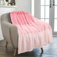 thumbnail image 3 of PAVILIA Fluffy Sherpa Throw Blanket Ombre | Gradient Plush, Soft, Fuzzy, Decorative Accent Throw Blanket for Couch Sofa Twin Bed | Cozy Warm Decorative Furry Faux Fur Blanket, 60x80 Inches Pink, 3 of 8