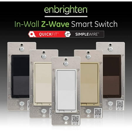 Enbrighten - Z-Wave Plus Smart In-Wall Switch - White & Light Almond