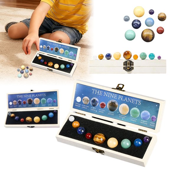 ZZHZGZ Canada Sale 1 Solar System for Kids with 9 Planet Lifelike Funny Planets with Storage Natural Ore Educational