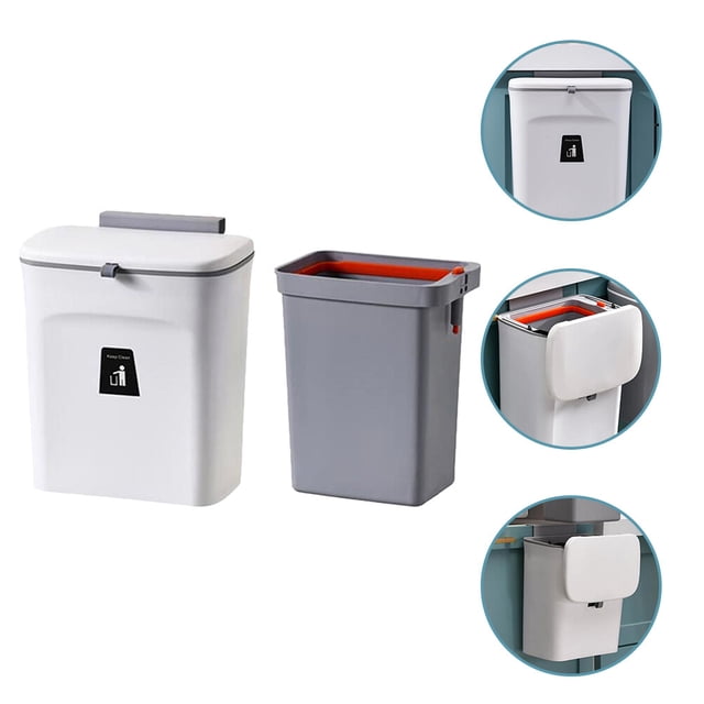 OULII Bac à Compost Mural avec Couvercle en Plastique pour Cuisine 1Pcs