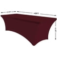 thumbnail image 2 of Eurmax 5Ft Rectangular Fitted Spandex Tablecloths Table Covers (Maroon), 2 of 4
