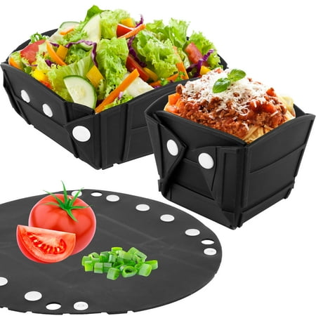

Threns Foldable Silicone Bowl 28cm/11inch Portable Collapsible Bowl Foldable Plate Tableware Reusable Camping Dinner Plates Lightweight Food Storage Container for Outdoor Family Picnic