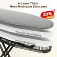thumbnail image 5 of JessieMal Ironing Board, Compact Iron Board with Cord Holder, Steam Iron Rest and Bottom Storage Tray, 9 Adjustable Heights & 3 Layer Cover, Folding Heavy Duty Ironing Board 52X14, Gray, 5 of 9