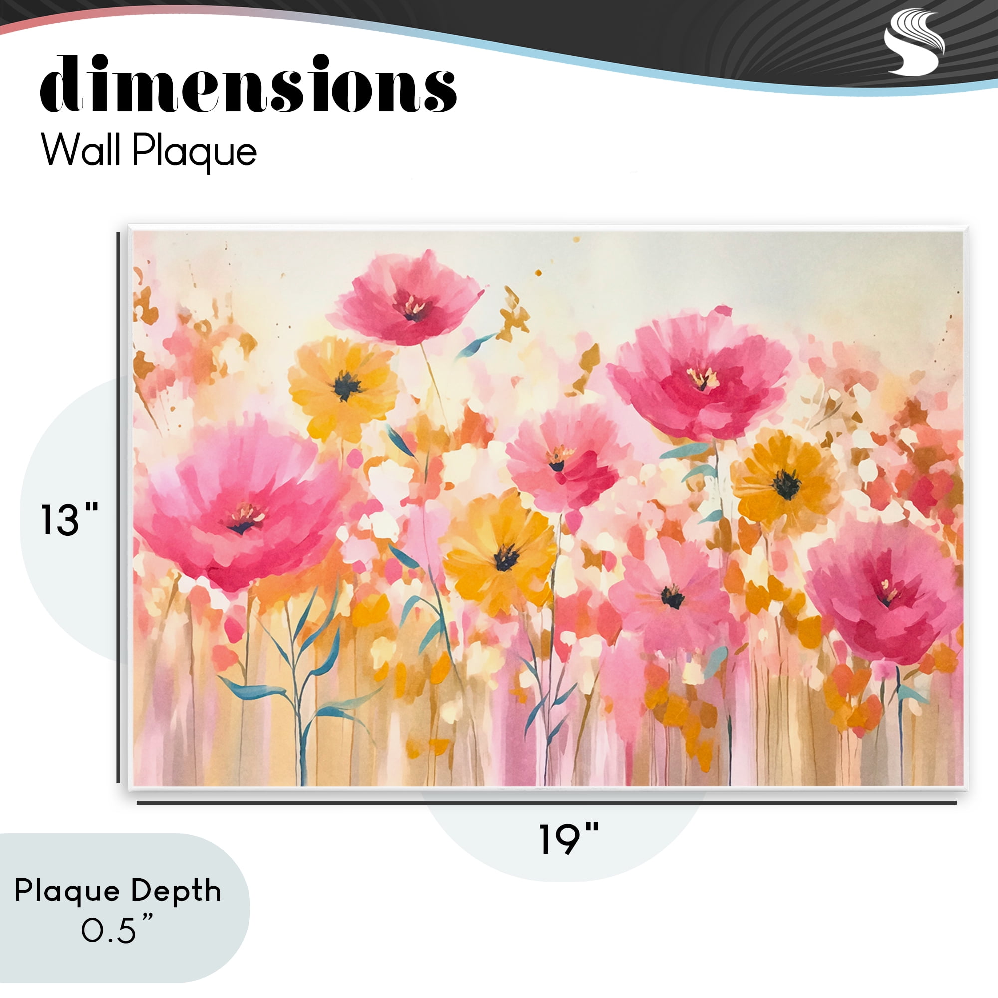 Stupell Industries Blooming Whimsy Pink & Yellow Wall Plaque Art, design by Andrea Haase