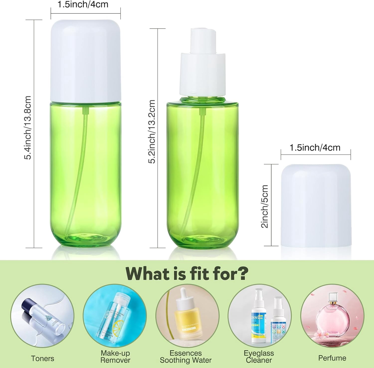 Small Travel Size 3.4oz/100ml Plastic Mini Bottle Set - Fine Mist Mini Empty s - Refillable s for Cleaning Solutions, Perfume, Liquid Cosmetics