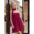 thumbnail image 4 of LMLYSoH Women's Tube Top Mini Dress Summer Fashionable Strapless Sleeveless Sweetheart Neck Dress with Scarf, 4 of 9