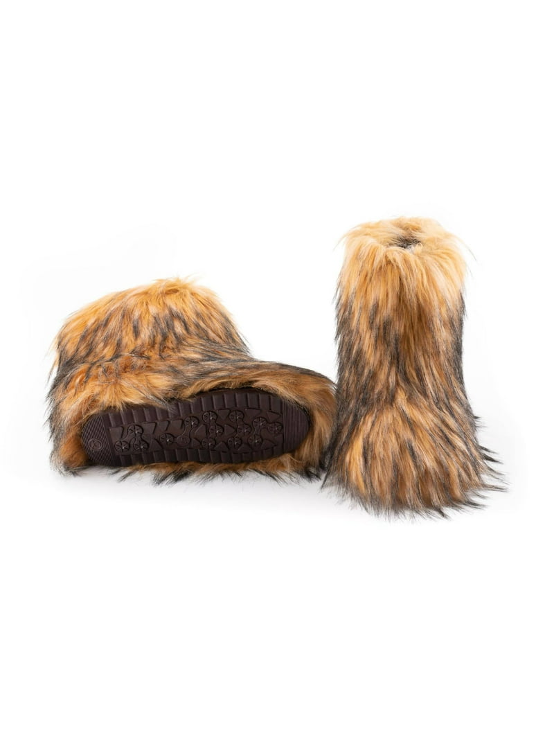IXU Faux Fur Boot For Women Furry Fluffy Comfy Plush Warm Outdoor
