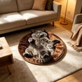 thumbnail image 3 of 3D Cute Cat Round Floor Mat, Funny Animal Print Non Slip Rug for Bedroom Entrance Home Decor, 3 of 6