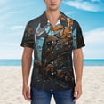 thumbnail image 2 of Rateoe Steampunk Mechanical Butterfly Pattern Men’s Hawaiian Shirt – Short Sleeve Button-Down Tropical Beach Shirt, Lightweight & Breathable Casual Aloha Shirt with Pocket,Large, 2 of 7