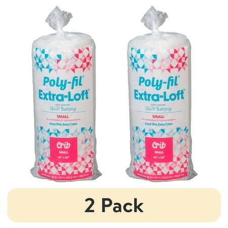 (2 pack) Fairfield 45" x 60" Poly-Fil Extra-Loft Batting, 1 Each
