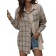 thumbnail image 2 of TRKIYQC - Camisas a cuadros de manga larga para mujer, informales, con solapa y botones, para exteriores TRKIYQC moda, 2 of 7
