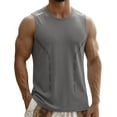 thumbnail image 2 of Men's Sleeveless T-Shirt Quick Dry Training Tank Top Camisole Breathable Nylon Spandex Muscle Fit Wide Shoulder Black Workout Top Fitness Gym Running Bodybuilding | Zenithor,Gray 4XL, 2 of 8
