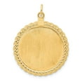 thumbnail image 3 of Finest GoldXM282-13 14K Yellow Gold Plain 0.013 Gauge Circular Engravable Disc with Rope Charm, 3 of 3