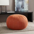thumbnail image 1 of Madison Park Kelsey Round Pouf Ottoman Orange See below, 1 of 4