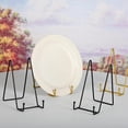 thumbnail image 4 of Juego de 6 soportes para platos para exhibición, soportes de exhibición, soporte de caballete de hierro de metal de 6 ", soporte para bandeja, caballete de exhibición o arte de mesa (negro), 4 of 5