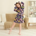 thumbnail image 3 of FORMRS Niños Bathrobe Unisex Hooded Robe Soft Plush Pajamas Sleepwear, Size 2-3T, Galactic Candy, 3 of 7