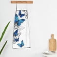 thumbnail image 5 of Naloa 1Pack Adjustable Bib Apron Waterdrop Resistant Cooking Kitchen Aprons for Women Men Chef, Blue Flying Butterflies Print, 5 of 5
