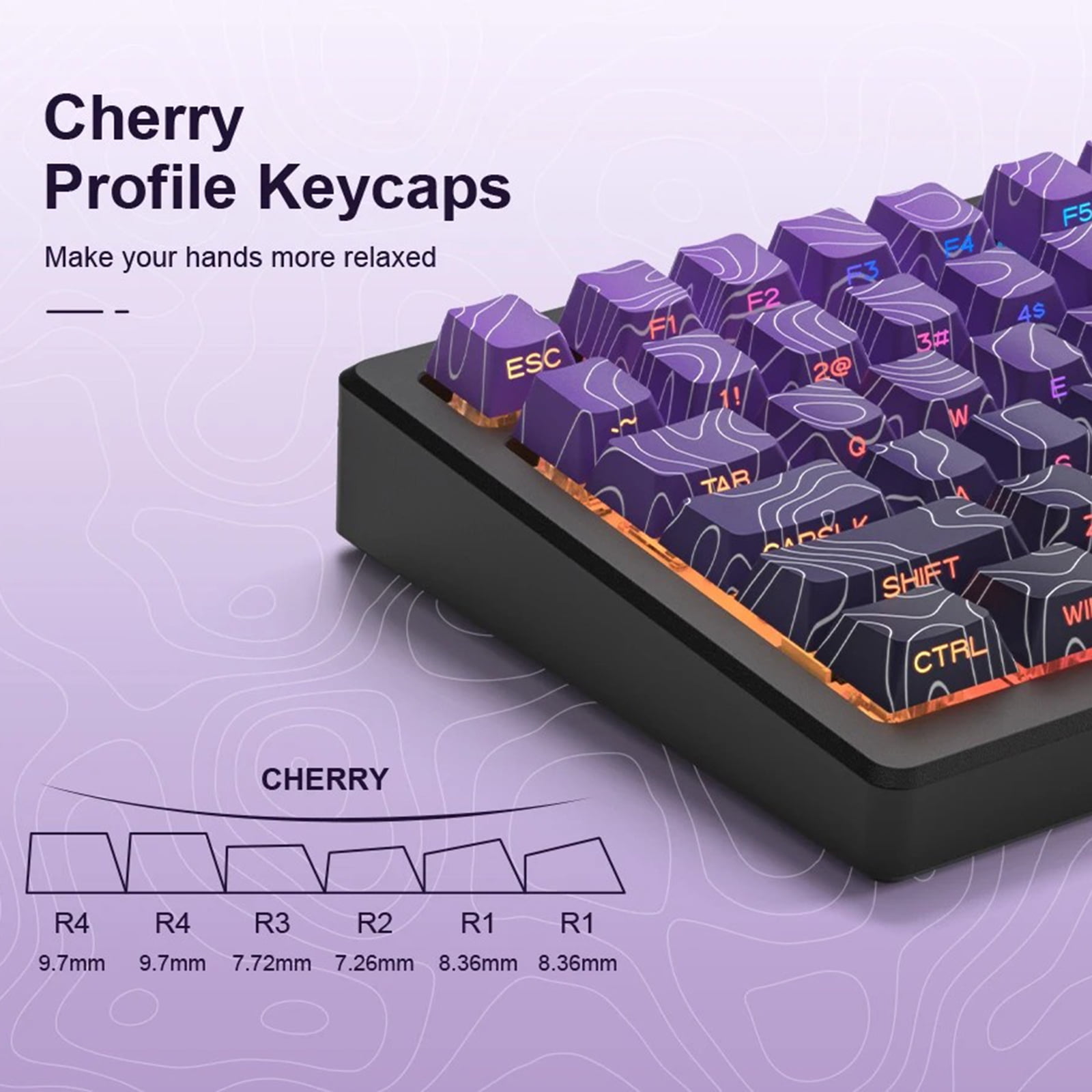 OEM Height Keycaps Contouring Lines Side Printing Mechanical Keyboards Color Optional