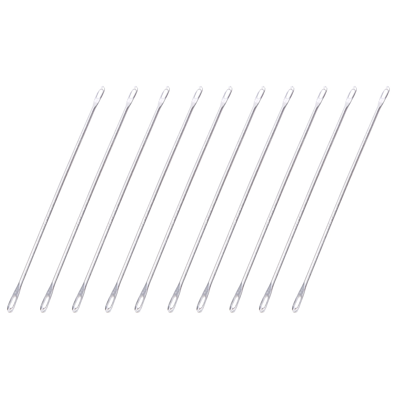 20 Pcs Double Eye Needle Metal 9cm Long Transfer Needle Fit for Knitting Mac