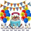 Nelton Birthday Party Supplies includes Banner - Cake Topper - 24 Cupcake Toppers - 18 Balloons - 15 Invitation Cards for Sonic the Hedgehog